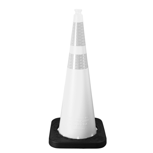 Enviro Cone, 36" White w/ Base, (1) 6" & (1) 4" 3M Reflective (3310) Collars, 10lbs.