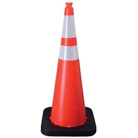 Enviro Cone, 36" No Base, (1) 6" & (1) 4" 3M Reflective (3310) Collars