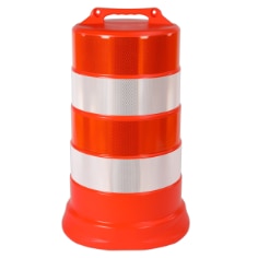 Contractor Drum, Low Density Channelizer (4) 6" 3M Flexible Prismatic (3314 & 3310) Bands OWOW, No Base