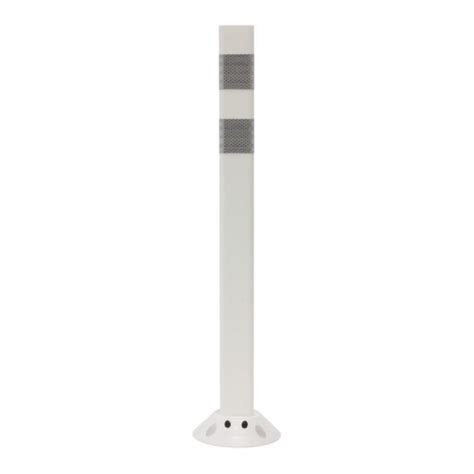 Post, Cloverleaf, Reboundable Delineator, 28" White, (1) 3" x 9" White HIP Sheeting, Vertical