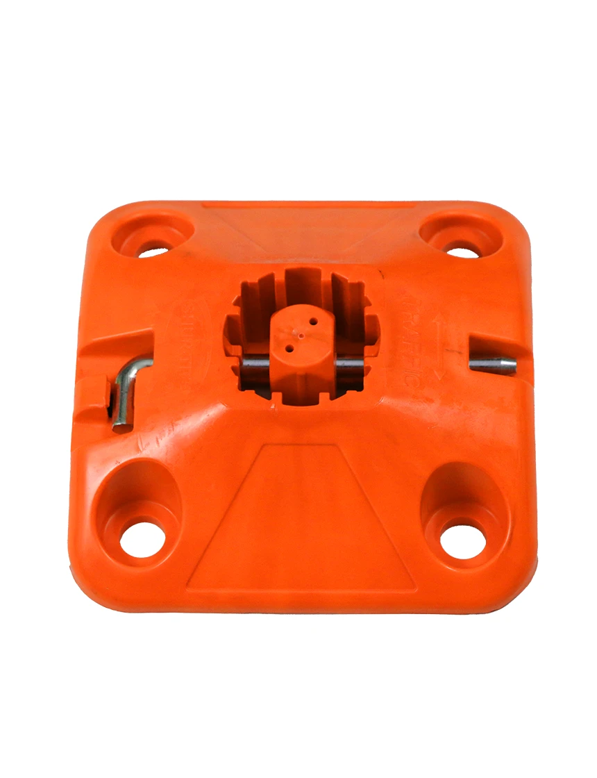 Post, FlatTop Round 2.25", Reboundable Delineator, 36" Orange, (1) 3" x 9" White HIP Sheeting, Vertical