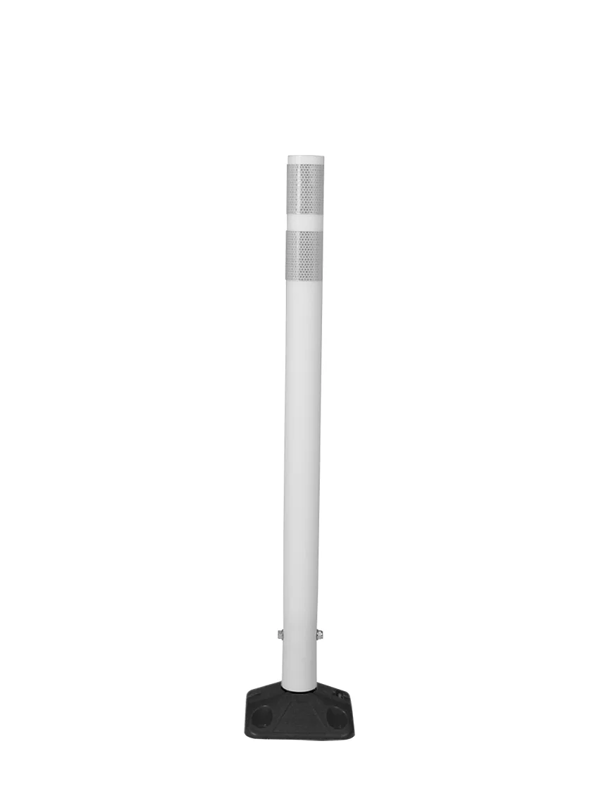Post, FlatTop Round 2.25", Reboundable Delineator, 36" White, (1) 3" x 12" White HIP Sheeting, Vertical
