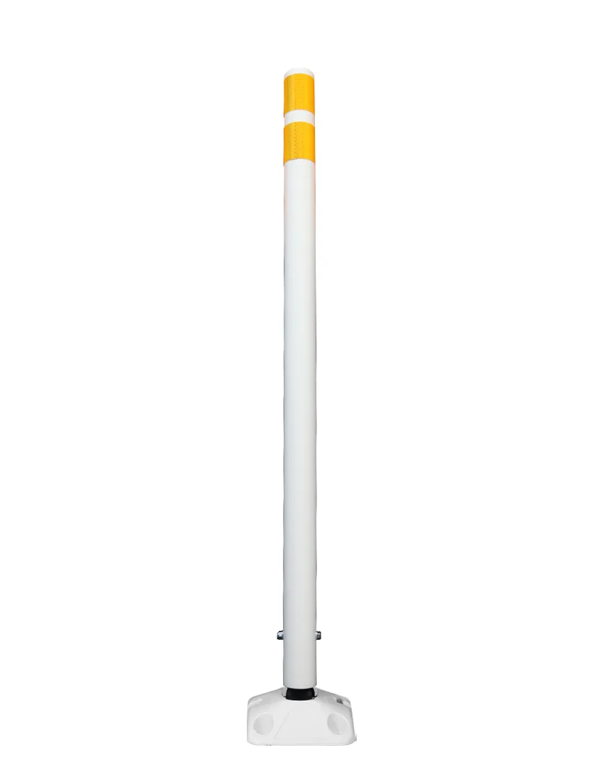 Post, FlatTop Round 2.25", Reboundable Delineator, 48" White, (1) 3" x 12" White HIP Sheeting, Vertical
