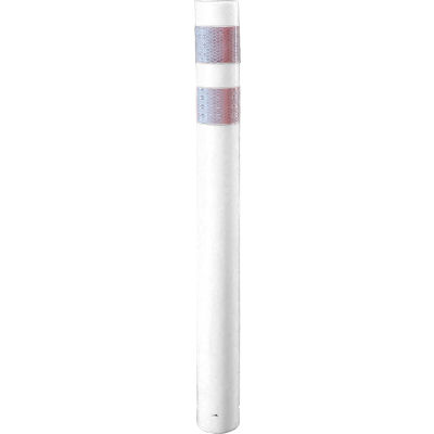 Post, Round 2.25" OD, Reboundable Delineator, 28" White, (2) 3" White HIP Bands, Horizontal