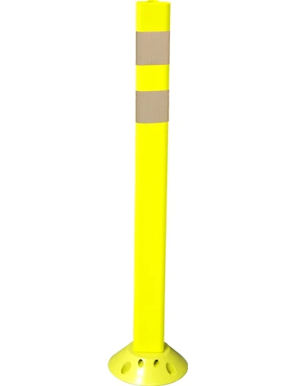 Post, Cloverleaf, Reboundable Delineator, 36" Yellow, (2) 3" Yellow HIP Bands, Horizontal