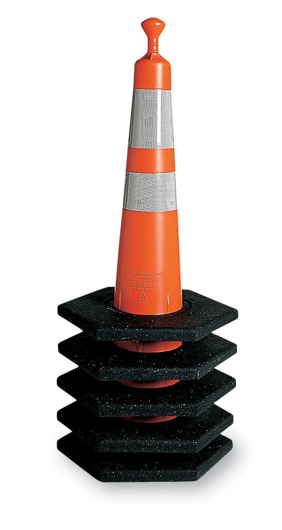 Grabber Cone, 42" (1) 6" & (1) 4" 3M Diamond Grade (3910) Collars, Keyhole Slot, No Base