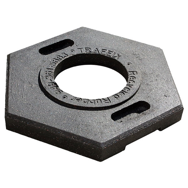 Tube Base Hexagonal 15 lb Recycled Rubber
