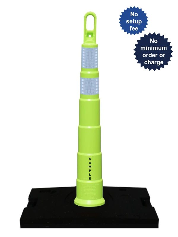 Looper Cone, 42", Lime No Reflective Collars, No Base
