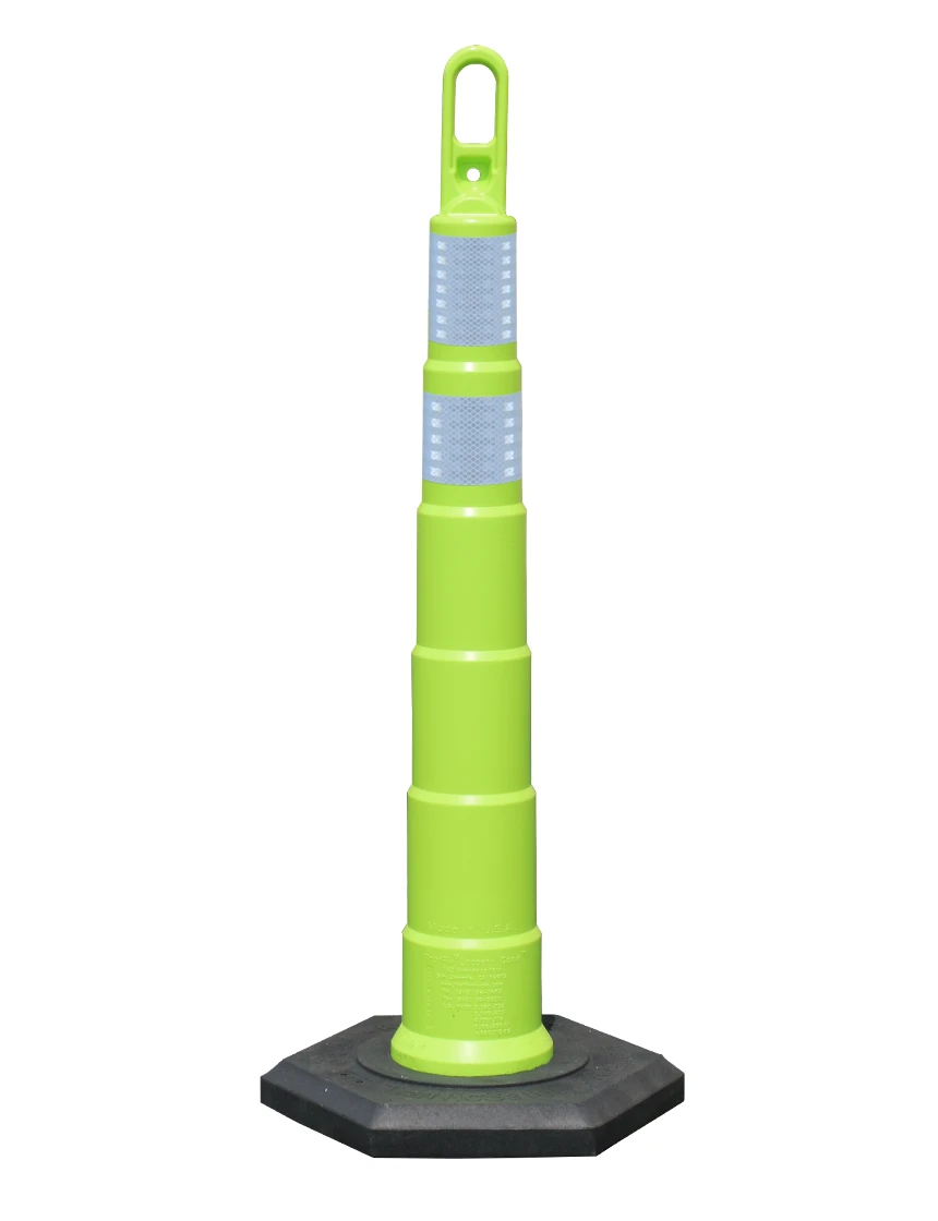 Looper Cone, 42", Lime (4) 6" Orafol Super Bright Bands OWOW, HIP Equivalent, No Base