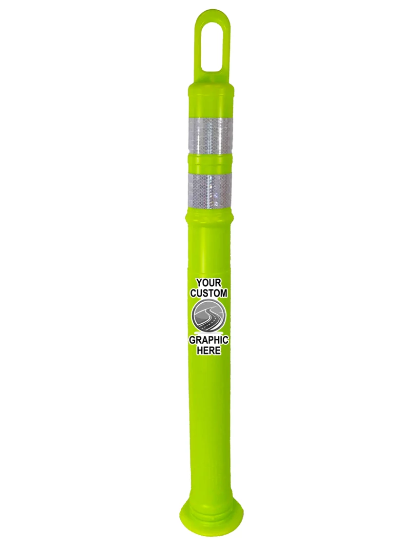 Looper Tube, 42", Lime (2) 3" Orafol Flexible Prismatic (5934) Bands, No Base