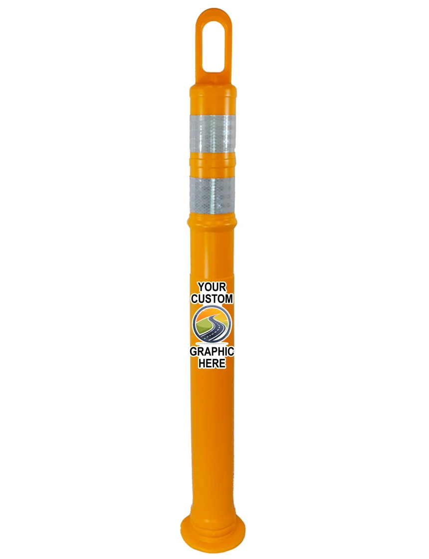 Looper Tube, 42", White (2) 3" Yellow Orafol Flexible Prismatic (5934) Bands, No Base