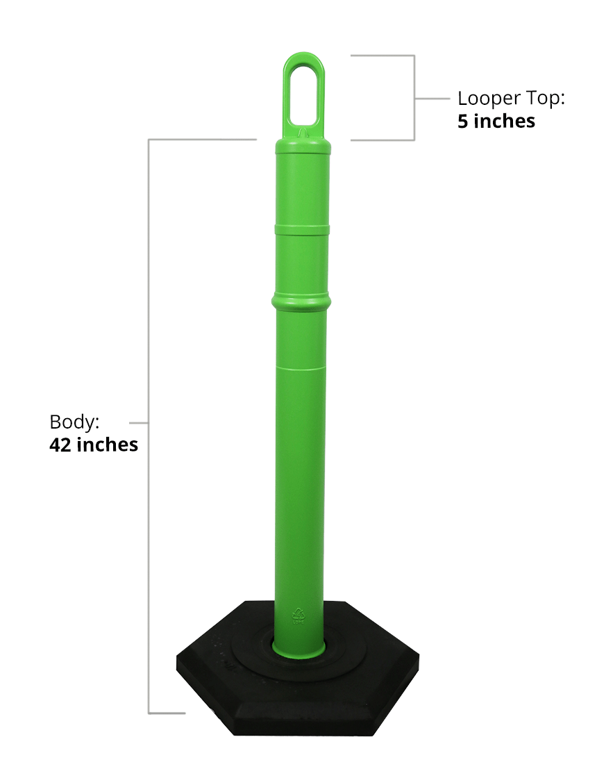Looper Tube, 42", Green No Reflective Bands, No Base