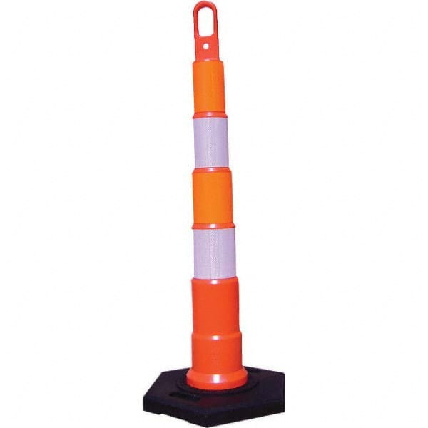 Spring Cone, 28", 3 lb (10) 28" Orange w/ Reflective MUTCD Compliant Collars (6" & 4"), Lock box