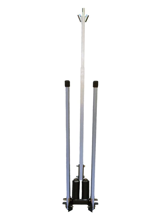 Aluminum Buster Sign Stand, Steel 3-Flag Holder w/ Aluminum Inner Mast w/ (2) Rigid Sign Mounting Brackets, Boxed