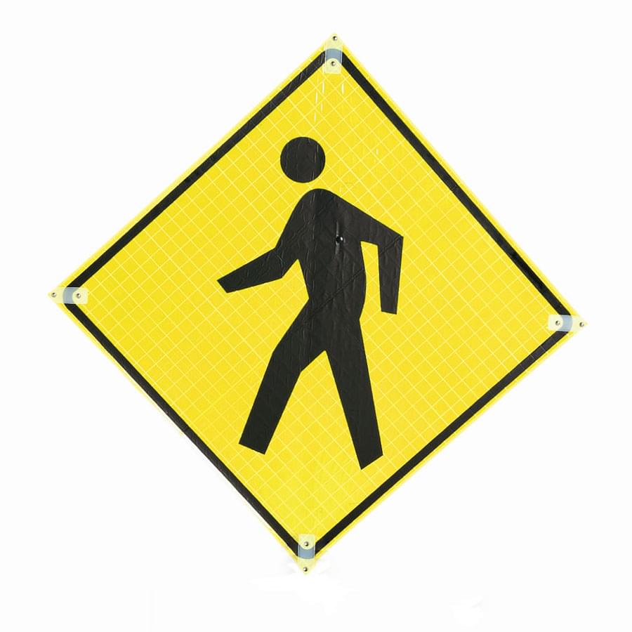 Roll Up Sign, 36x36 Yellow Reflective PP HF Staging Area