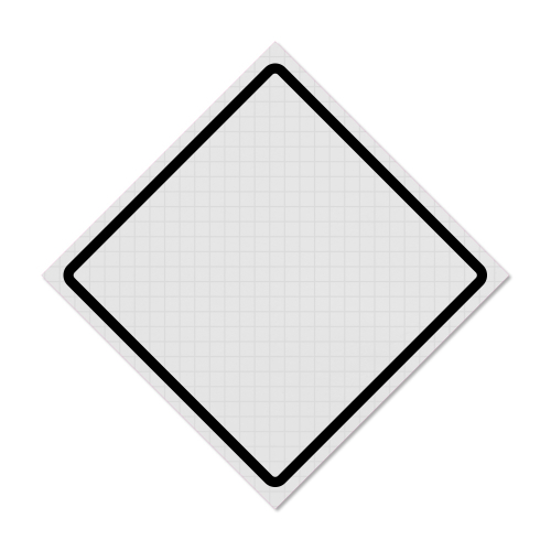 Roll Up Sign, 36x36 White Reflective PP HF Blank..border only