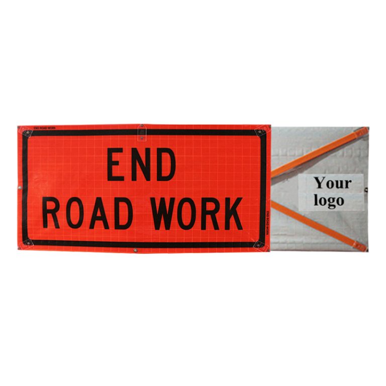 Roll Up Sign, 36x18 Diamond Grade PP X4 End Road Work (G20-2)