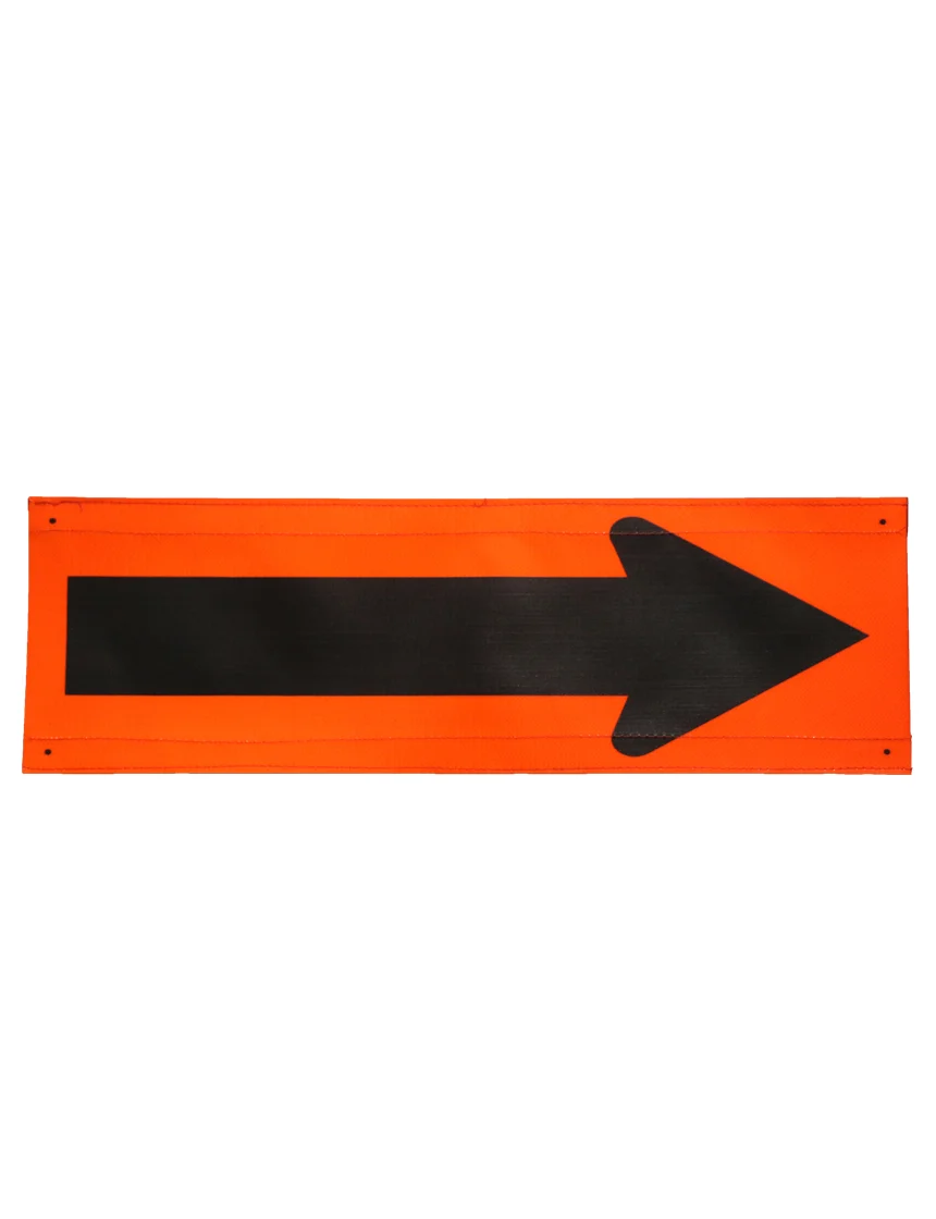 Overlay, 8" x 22" Mesh Arrow Symbol, 36" Sign 6" D Font, Velcro