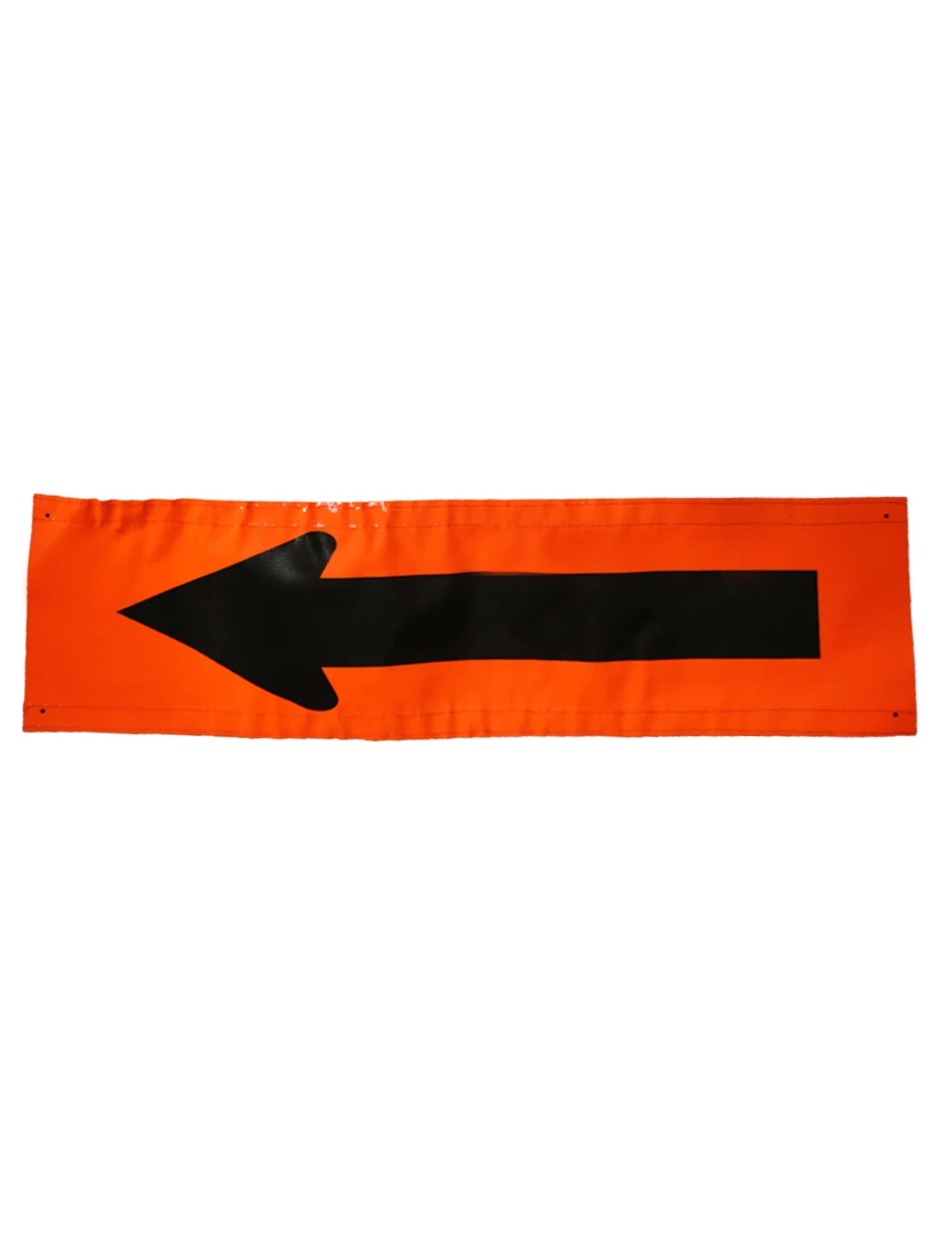 Overlay, 8" x 30" Non-Reflective Vinyl Directional Arrow, Velcro