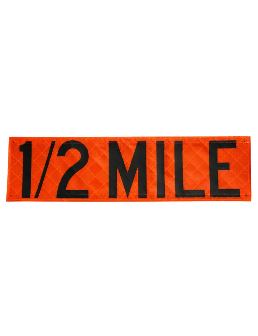Overlay, 8" x 30" Reflective 1/2 Mile and 1 Mile for Ahead, Double Sided