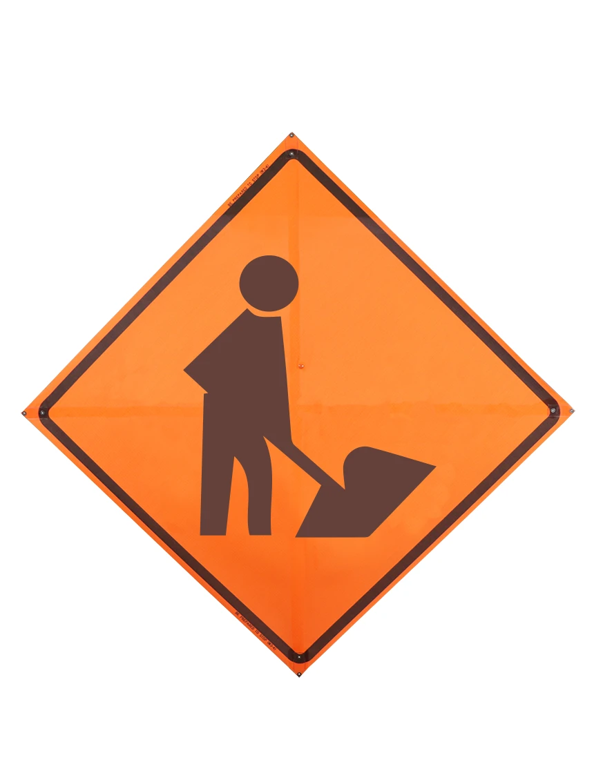 Roll Up Sign, 36x36 Diamond Grade PP HF Men Working Symbol (W21-1a)