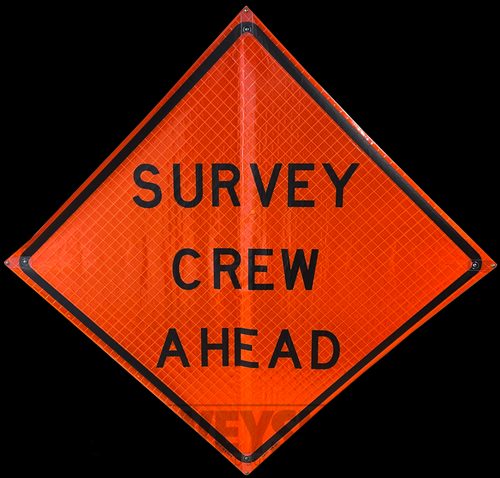 Roll Up Sign, 48x48 Diamond Grade PP HF Survey Crew Ahead