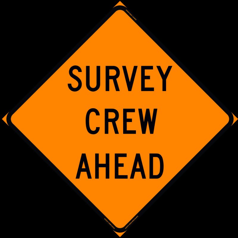 Roll Up Sign, 36x36 Diamond Grade PP HF Survey Crew Ahead