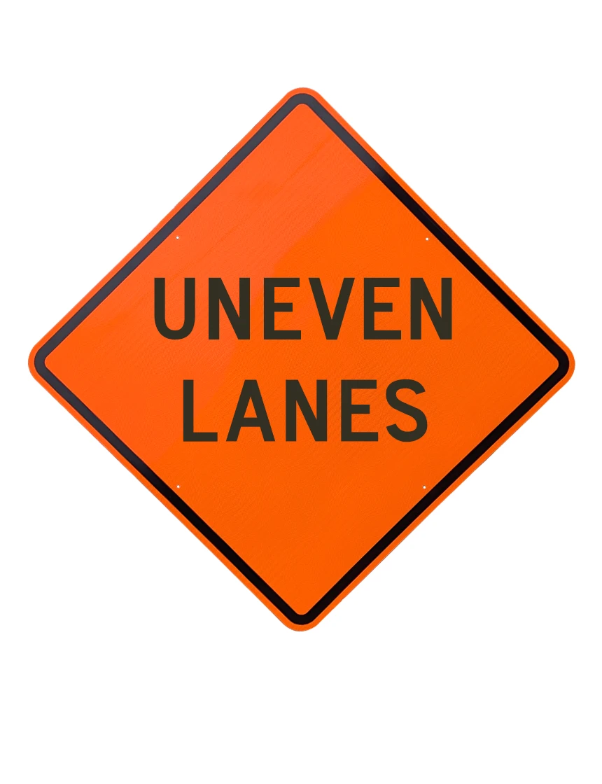 Roll Up Sign, 36x36 Diamond Grade PP HF Uneven Lanes