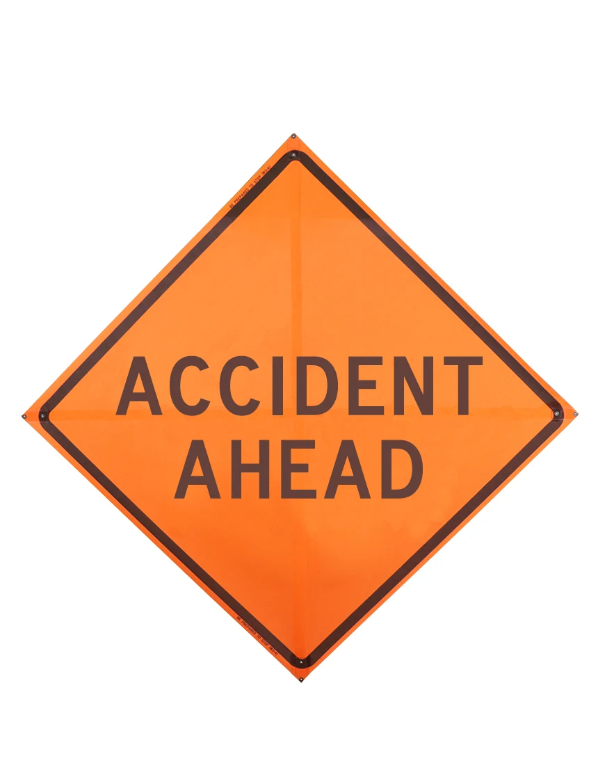 Roll Up Sign, 48x48 Diamond Grade PP HF Accident Ahead