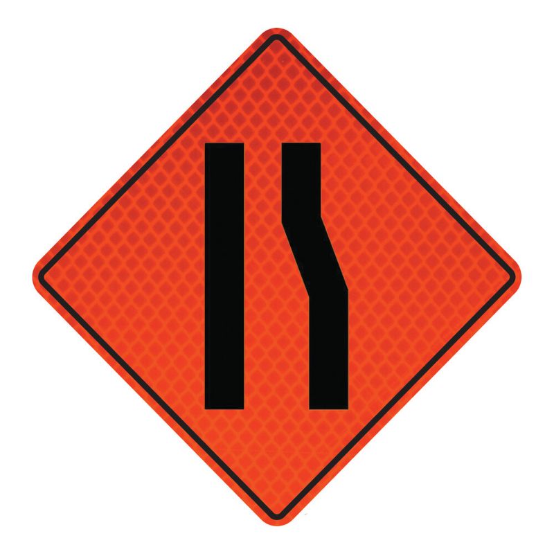 Roll Up Sign, 48x48 Diamond Grade PP HF Lane Ends Merge Left