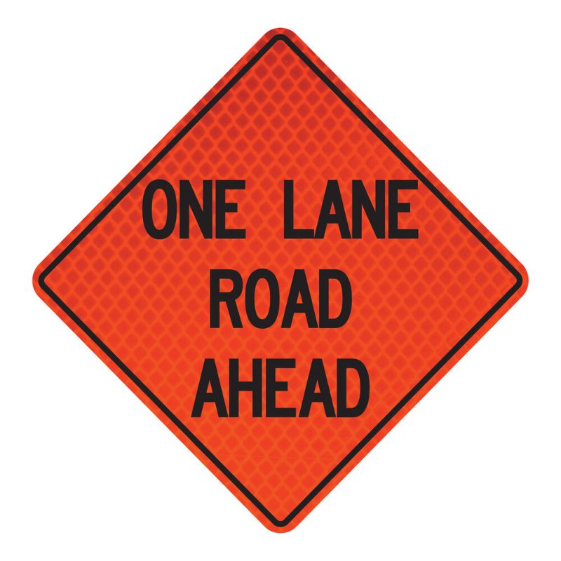 Roll Up Sign, 48x48 Diamond Grade PP HF One Lane Road
