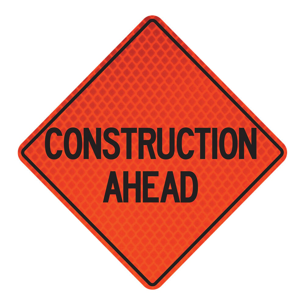 Roll Up Sign, 48x48 Diamond Grade PP HF Unmarked Pavement Ahead