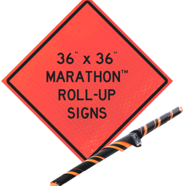 Roll Up Sign, 36x36 Marathon PP HF No Center Line (W8-12)