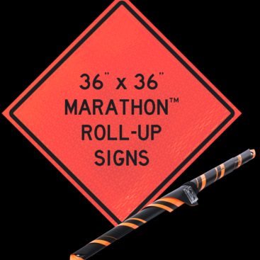 Roll Up Sign, 36x36 Marathon PP HF Traffic Revision Ahead
