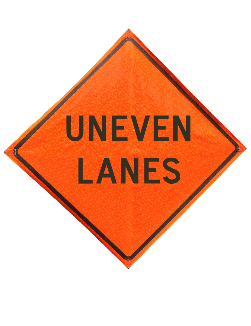 Roll Up Sign, 36x36 Marathon PP HF Uneven Pavement