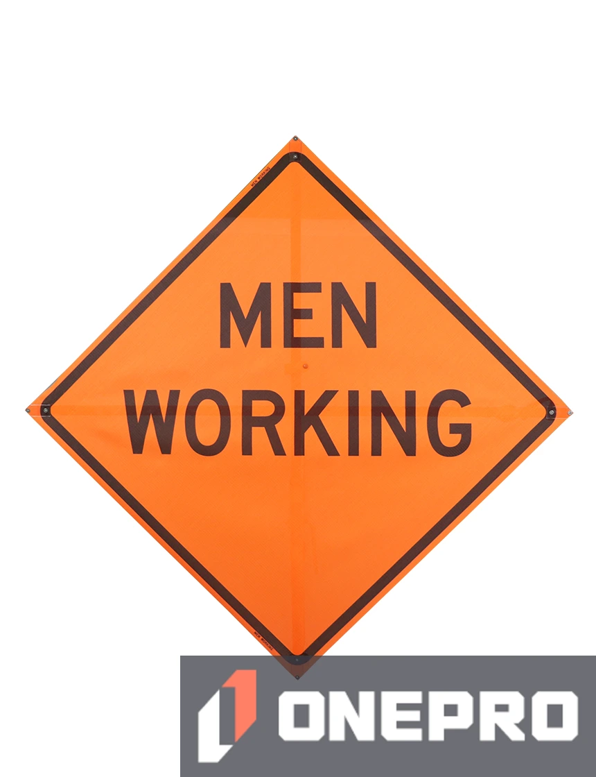 Roll Up Sign, 36x36 Mesh PP NF Men Working Symbol (W21-1a)