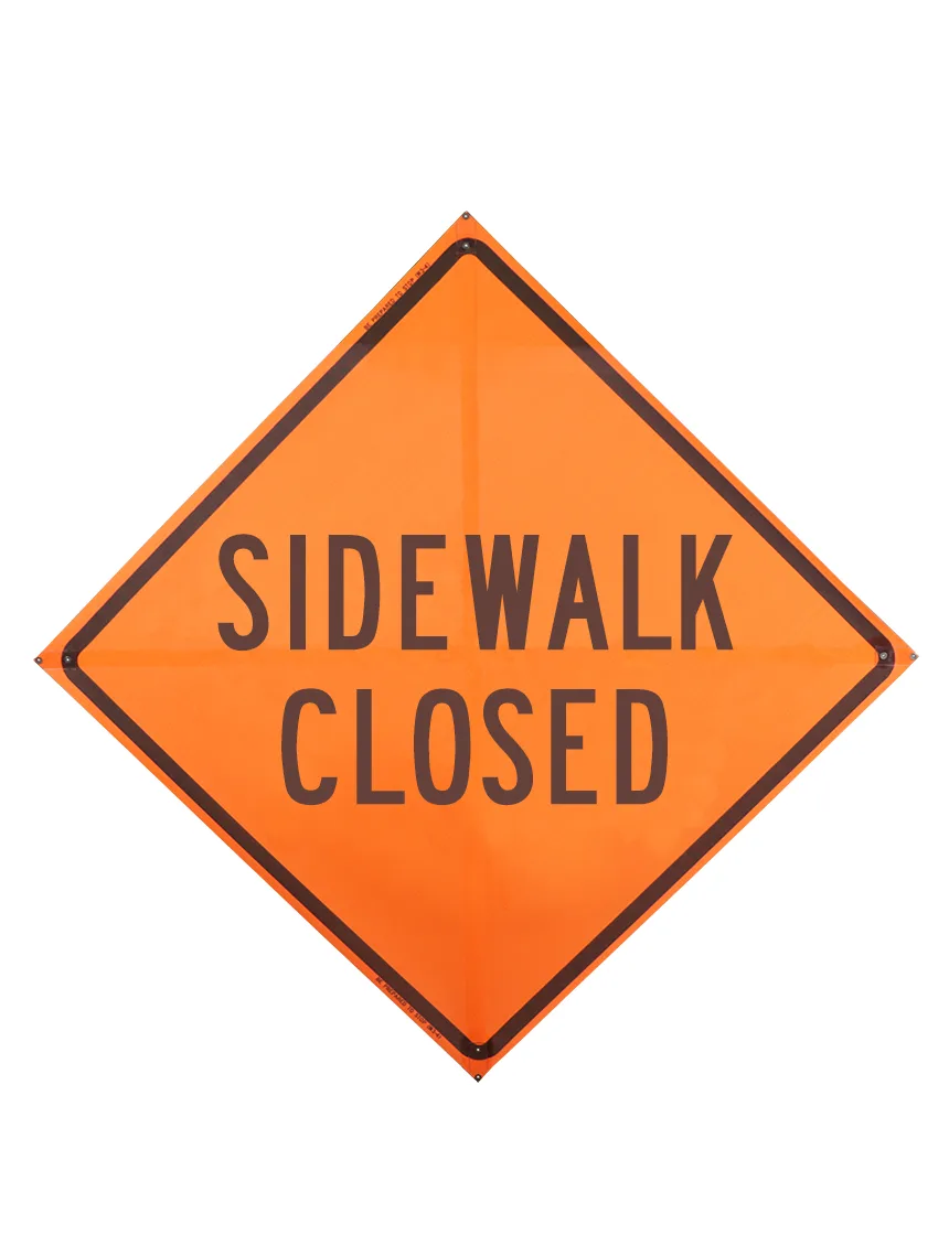 Roll Up Sign, 36x36 Mesh PP HF Sidewalk Closed (R9-9)