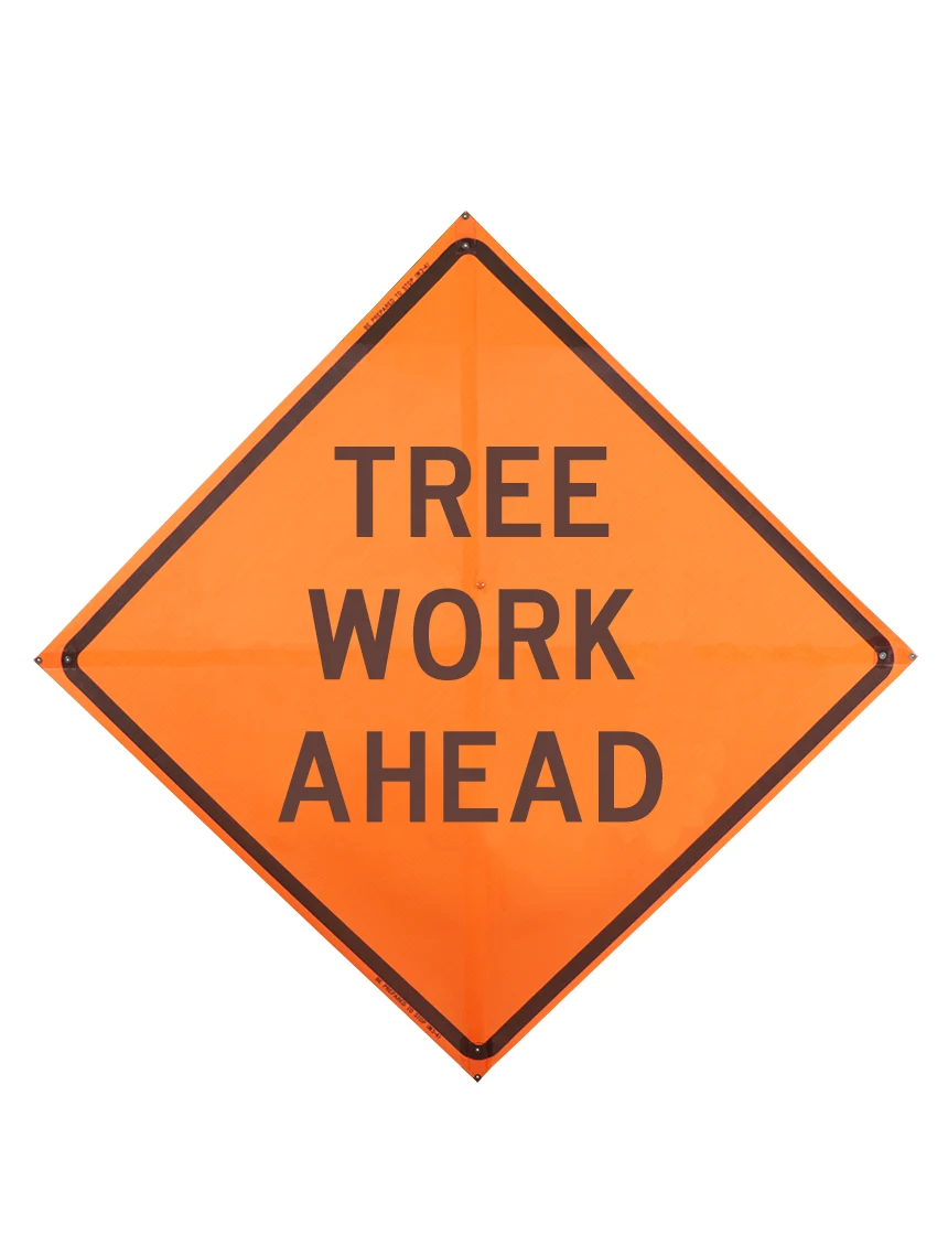 Roll Up Sign, 48x48 Mesh PP NF Tree Work Ahead