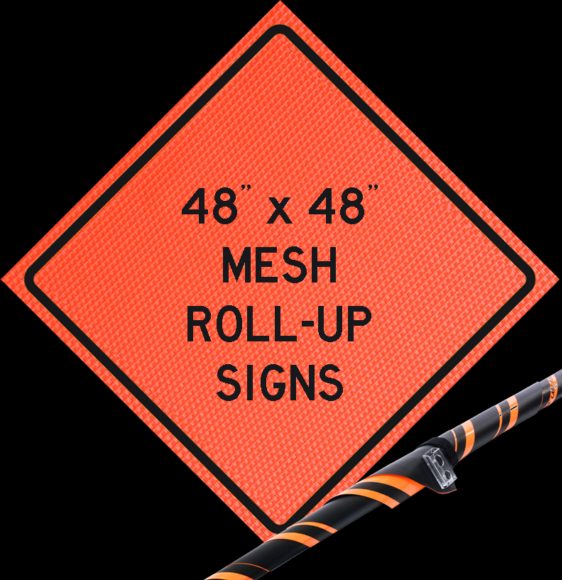 Roll Up Sign, 48x48 Mesh PP HF One Way