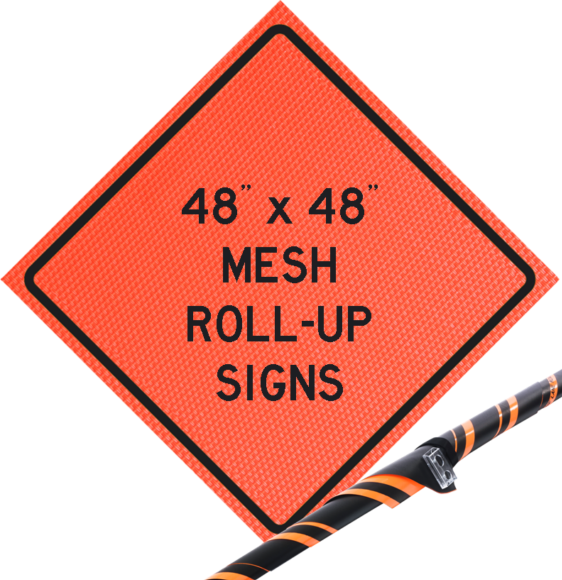 Roll Up Sign, 48x48 Mesh PP HF Bump (W8-1)