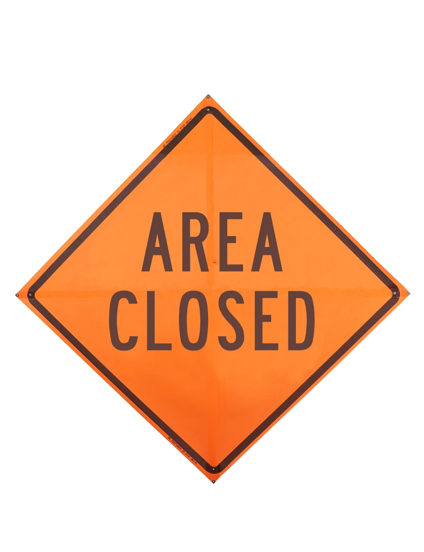 Roll Up Sign, 48x48 Mesh PP HF Area Closed Do Not Enter