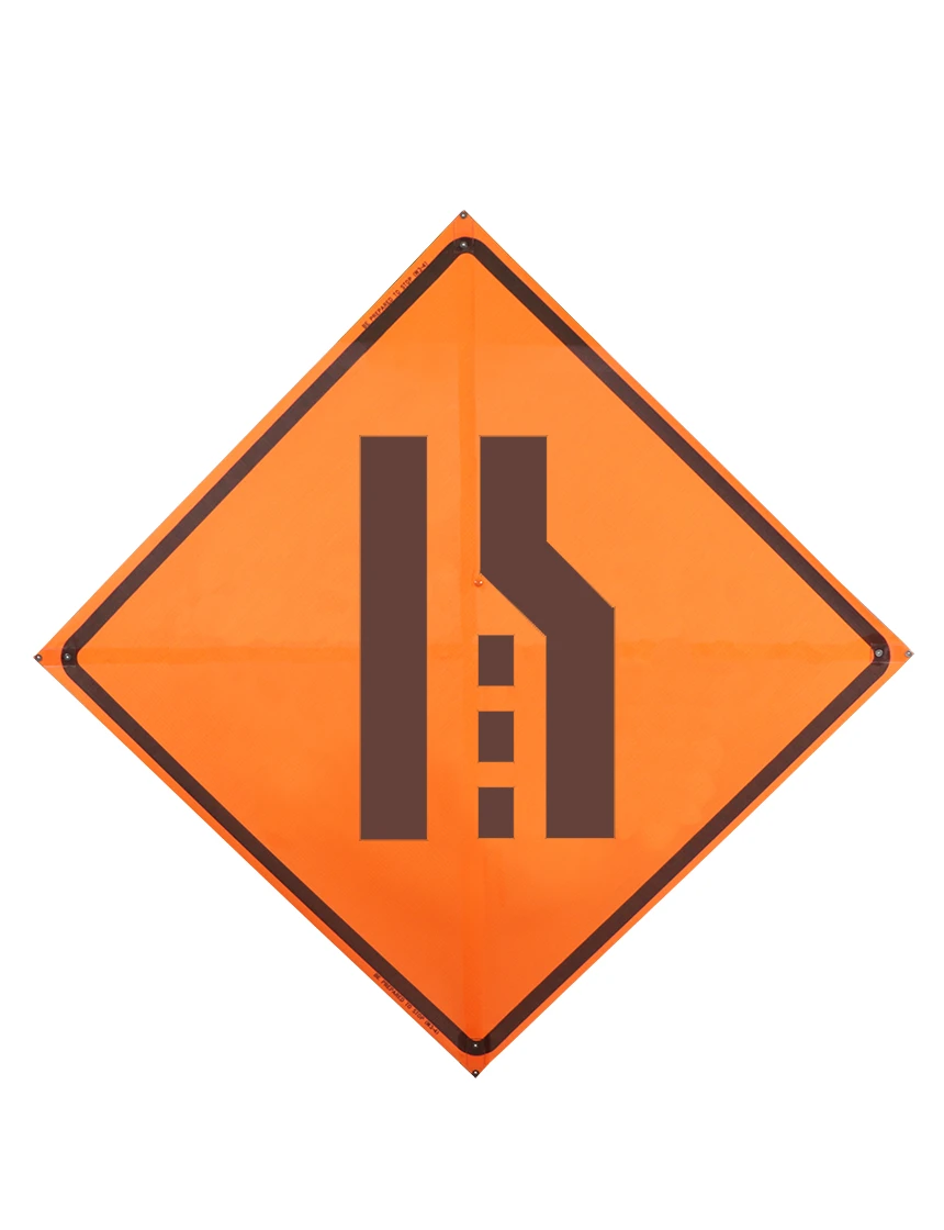Roll Up Sign, 36x36 Mesh PP HF Arrow Merge Right Lane Symbol (W4-1R)