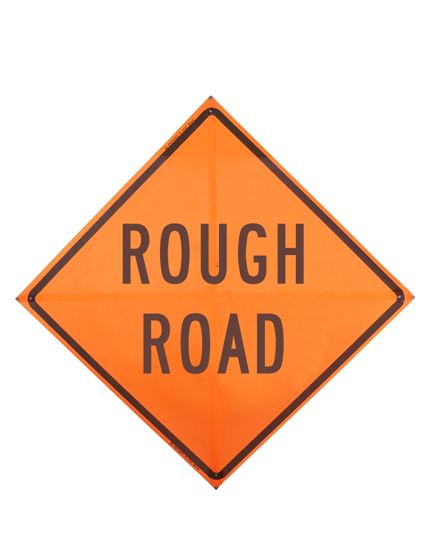 Roll Up Sign, 36x36 Mesh PP HF Rough Road (W8-8)
