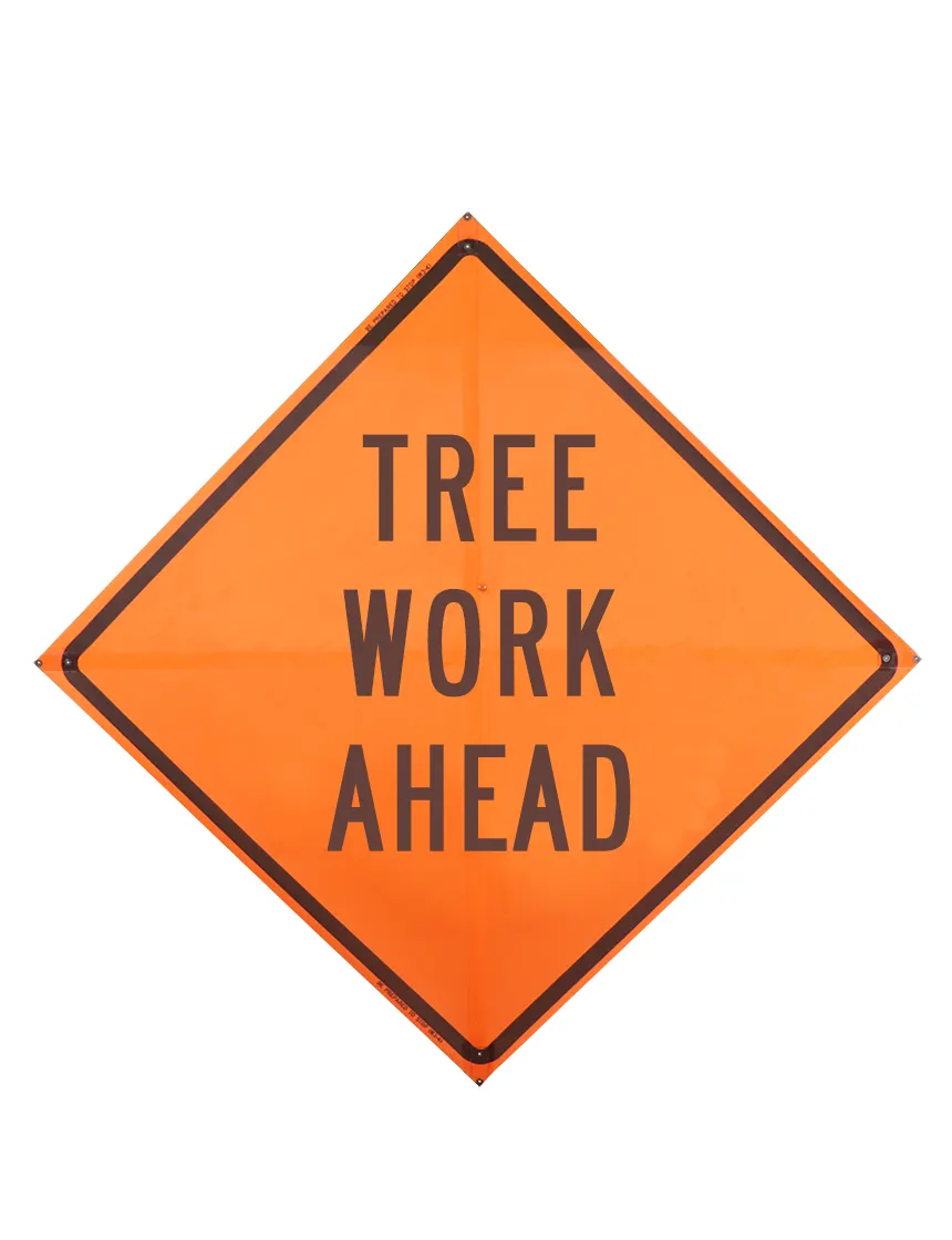 Roll Up Sign, 36x36 Mesh PP HF Tree Removal Ahead