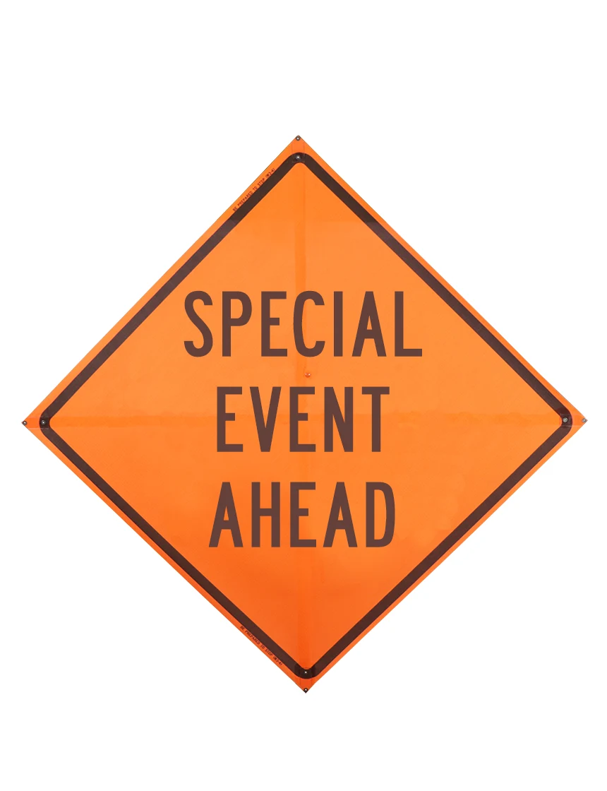 Roll Up Sign, 48x48 Mesh PP HF Event Ahead