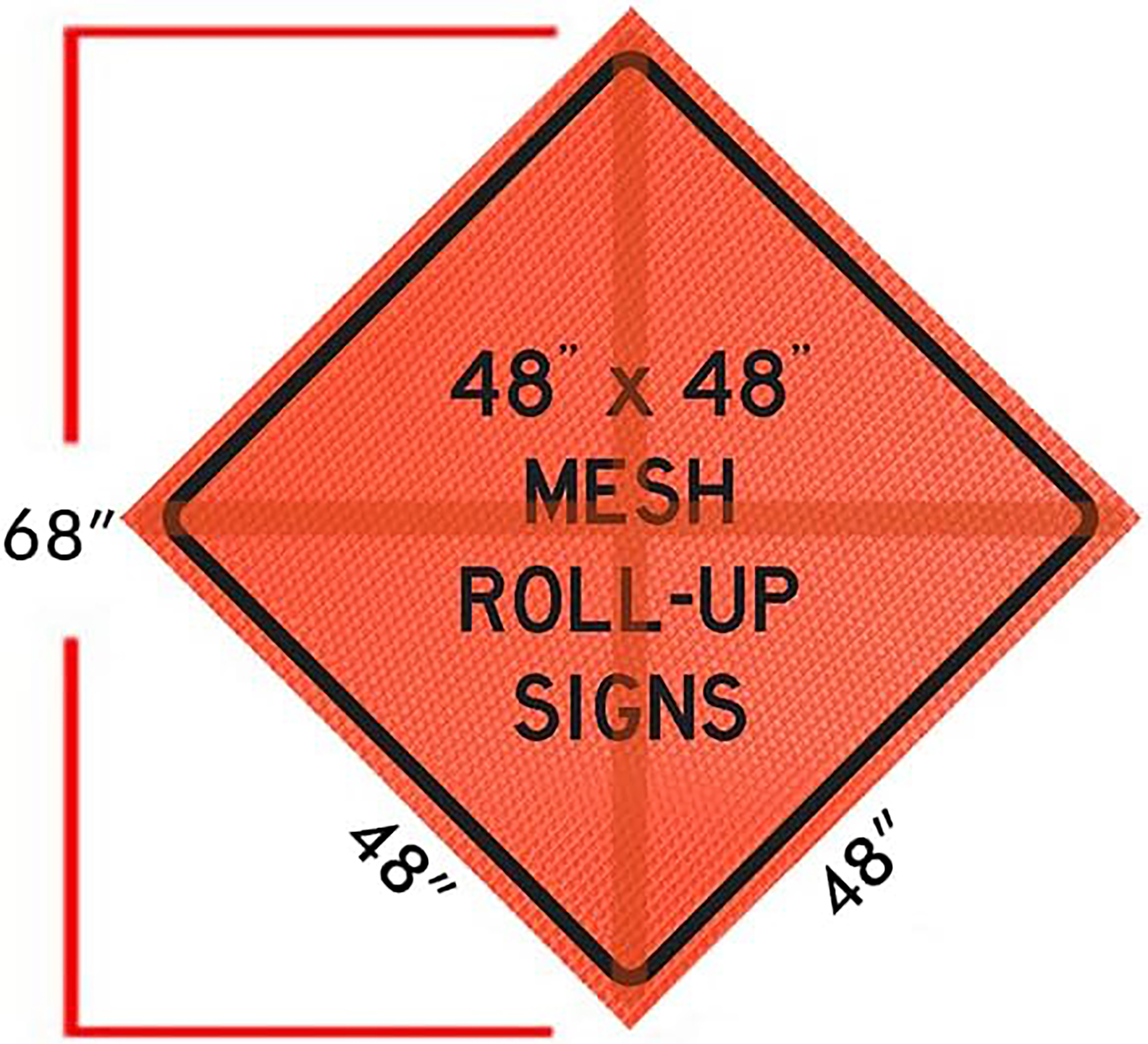 Roll Up Sign, 48x48 Mesh PP HF Right Lane Ends (W9-1R)