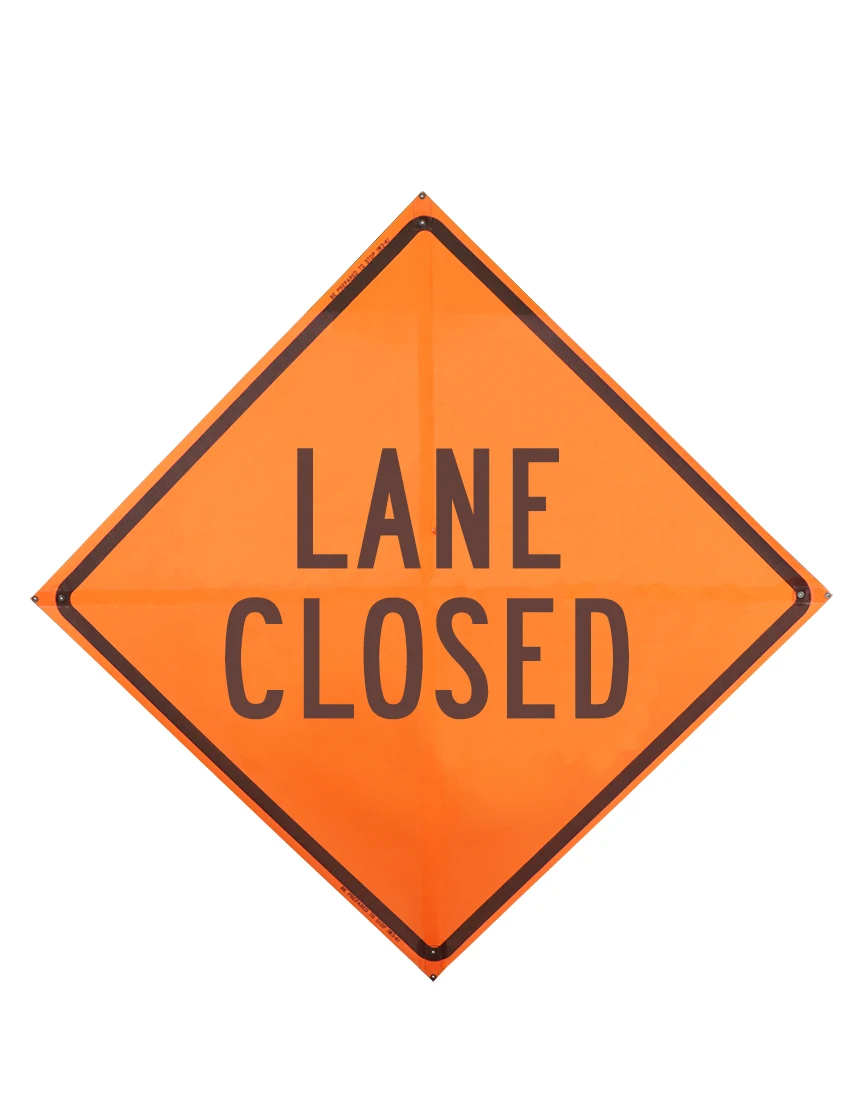 Roll Up Sign, 48x48 Mesh PP HF Turn Lane Closed
