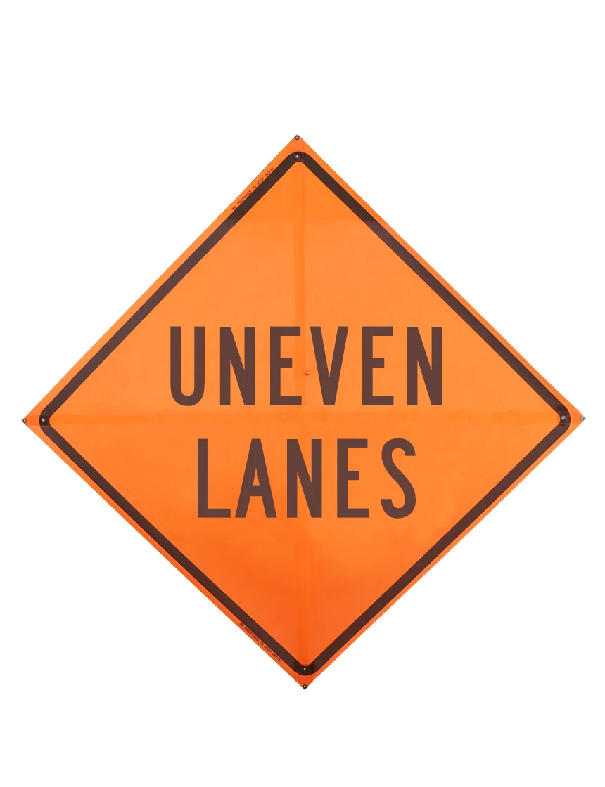 Roll Up Sign, 48x48 Mesh PP HF Uneven Lanes
