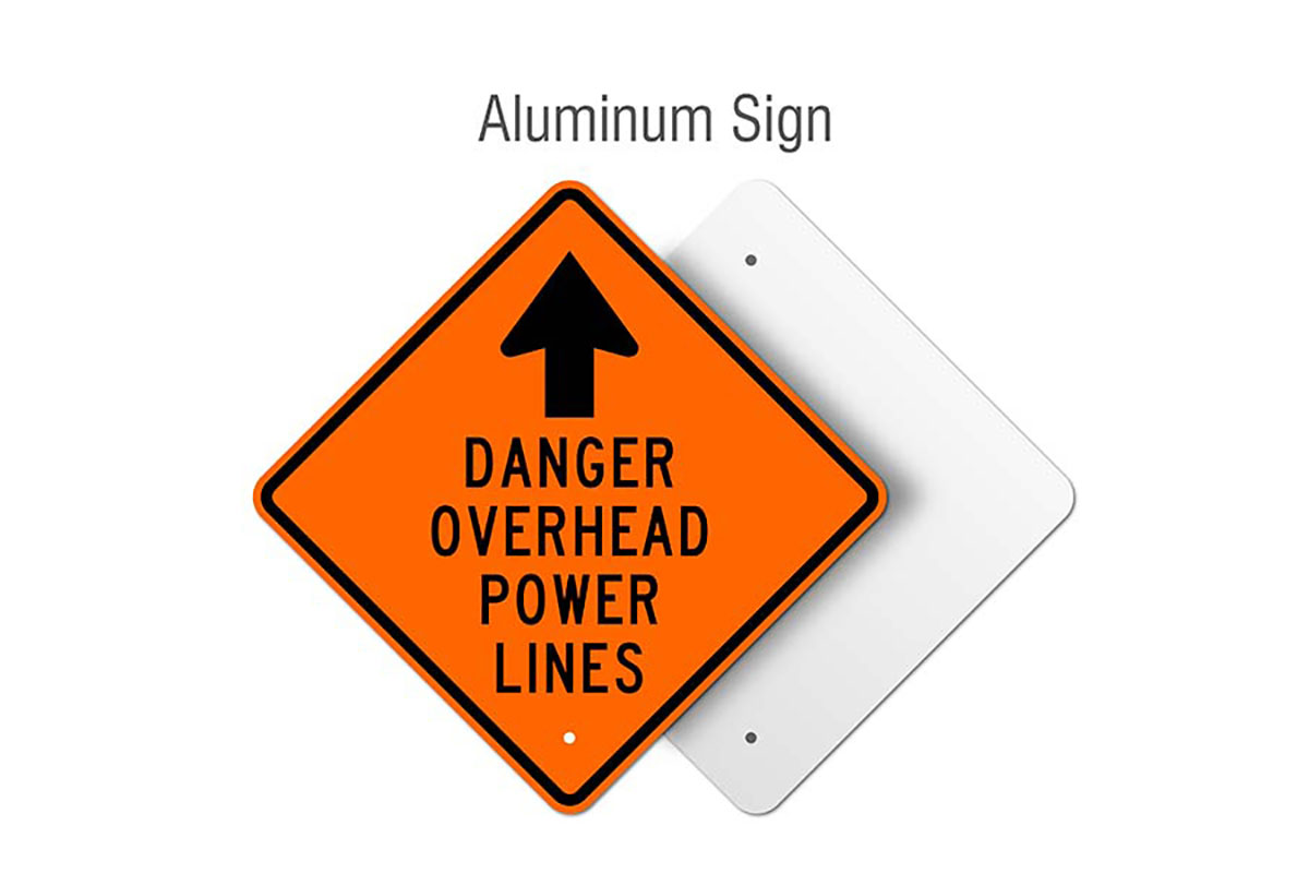 Roll Up Sign, 36x36 Non Reflective Vinyl PP HF Up Arrow (Symbol), Overhead Power Lines