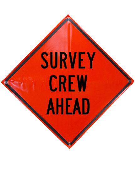 Roll Up Sign, 36x36 Non Reflective Vinyl PP HF Litter Crew Ahead